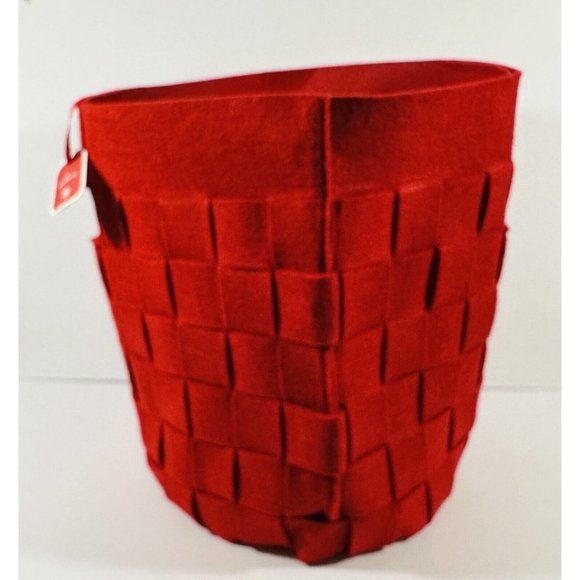 Hallmark Woven Red Felt Tote Gift Bag Christmas Holiday Large 2018 NWT Storage - Picture 6 of 13